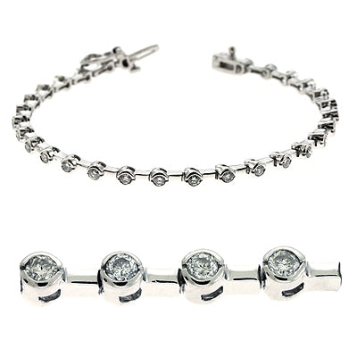 Tube Diamond Tennis Bracelet - B4341-1.5WG