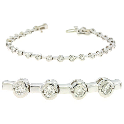 Tube Diamond Tennis Bracelet - B4341-2WG
