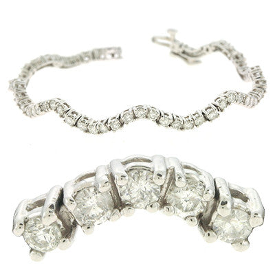 White Gold Diamond Bracelet  # B4348-2.5W - Zhaveri Jewelers