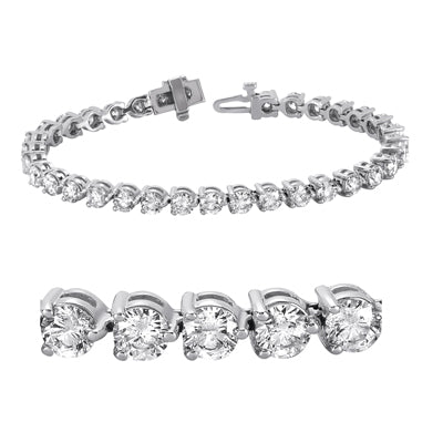 Three Prong Tennis Bracelet - B4351-10WG