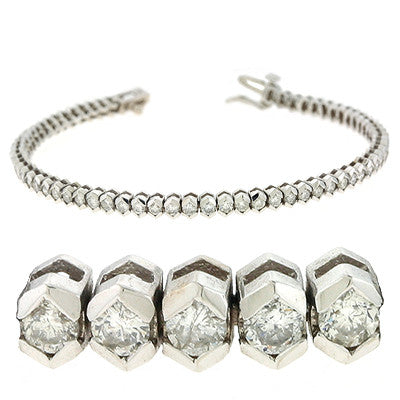 White Gold Tennis Bracelet  # B4357-3WG - Zhaveri Jewelers