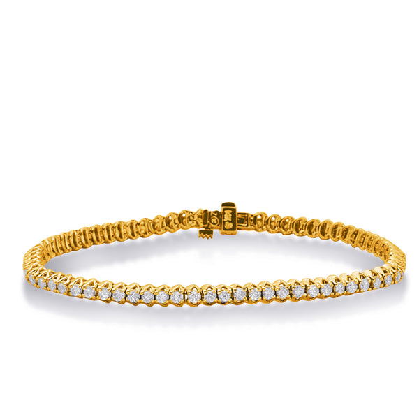 Yellow Gold Diamond Tennis Bracelet - B4358-1YG