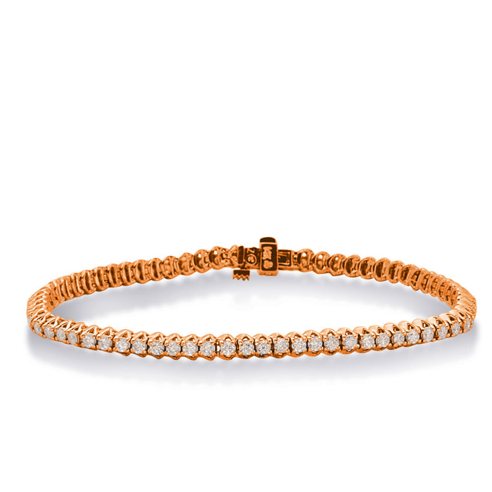 Rose Gold Diamond Tennis Bracelet - B4358-9RG