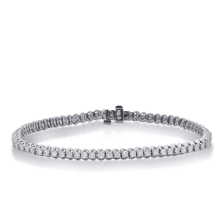 White Gold Diamond Tennis Bracelet - B4358-9WG