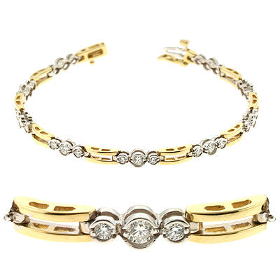 Yellow & White Gold Diamond Bracelet  # B4360-1YW - Zhaveri Jewelers