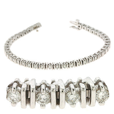 White Gold Tennis Bracelet  # B4361-2WG - Zhaveri Jewelers