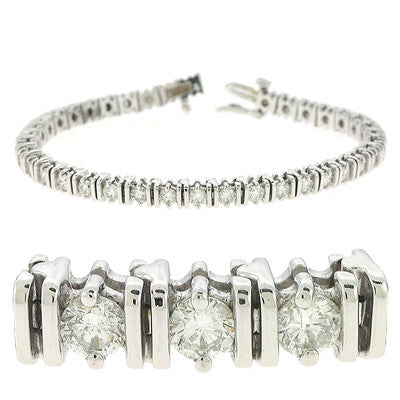 White Gold Tennis Bracelet  # B4361-4WG - Zhaveri Jewelers