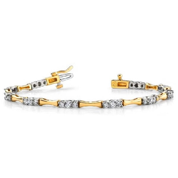 Yellow & White Gold Diamond Bracelet - B4363-1.5YW