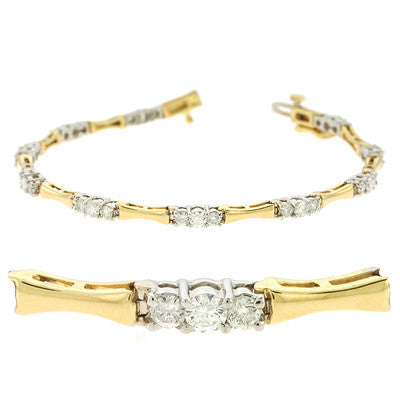 Yellow & White Gold Diamond Bracelet  # B4363-2YW - Zhaveri Jewelers