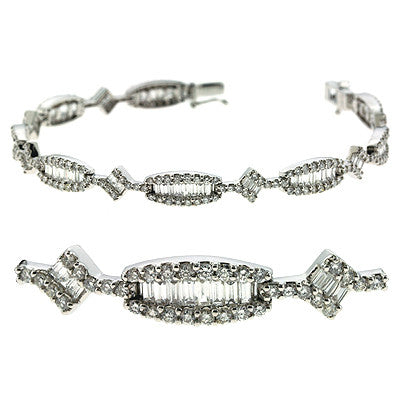 White Gold Diamond Bracelet  # B4367WG - Zhaveri Jewelers