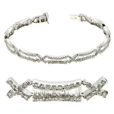 White Gold Diamond Bracelet  # B4370WG - Zhaveri Jewelers