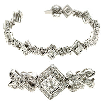White Gold Diamond Bracelet  # B4376WG - Zhaveri Jewelers