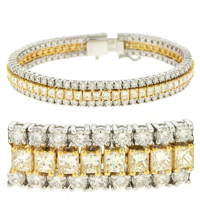 Yellow & White Gold Diamond Bracelet - B4377WG