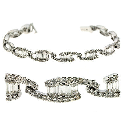 White Gold Diamond Bracelet  # B4378WG - Zhaveri Jewelers