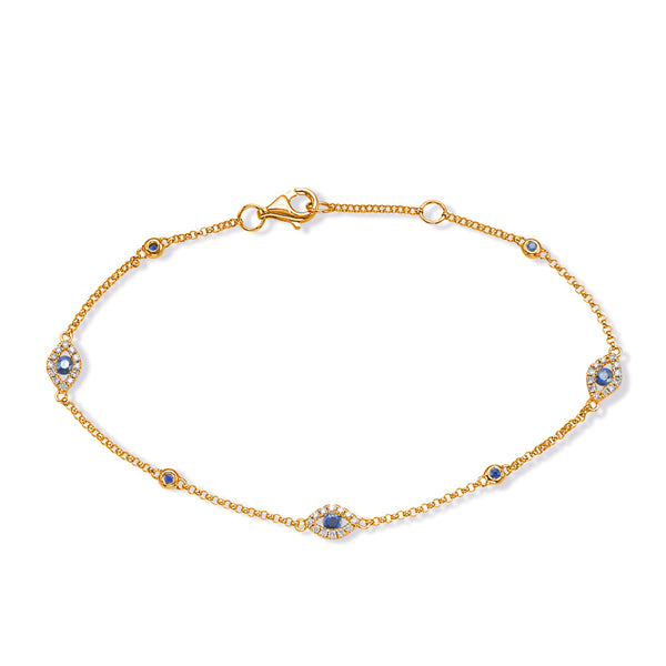 Yellow Gold Sapphire & Diamond Bracelet - B4424-SYG