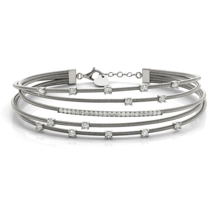 White Gold Bangle Italian Made - B4433WG