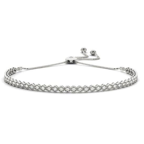 White Gold Bolo Diamond Bracelet - B4435-1.7MWG