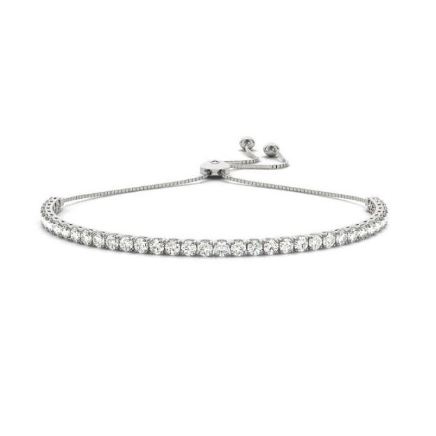 White Gold Bolo Diamond Bracelet - B4437-1.7MWG