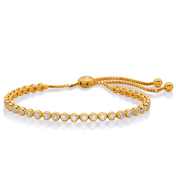 Yellow Gold Bolo Diamond Bracelet - B4438-2.25MYG