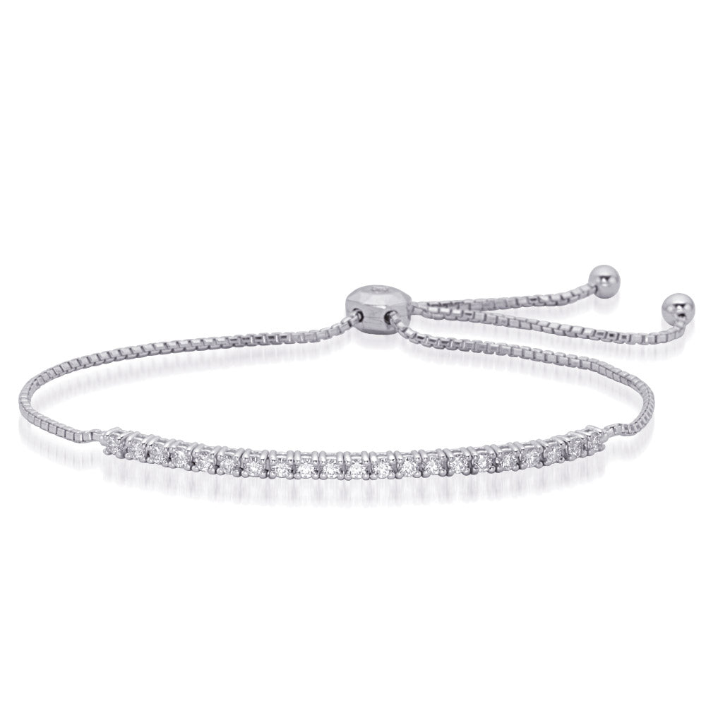 White Gold Bolo Diamond Bracelet - B4440-2.0MWG