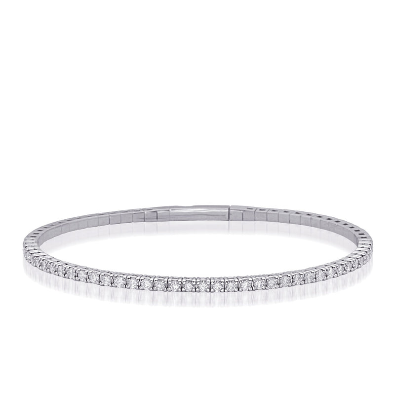 White Gold Flexible Bangle Bracelet - B4443-2.3MWG