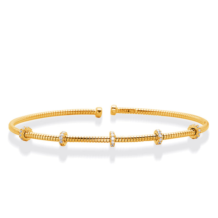 Yellow and White Gold Bangle Italian Mad - B4448YG