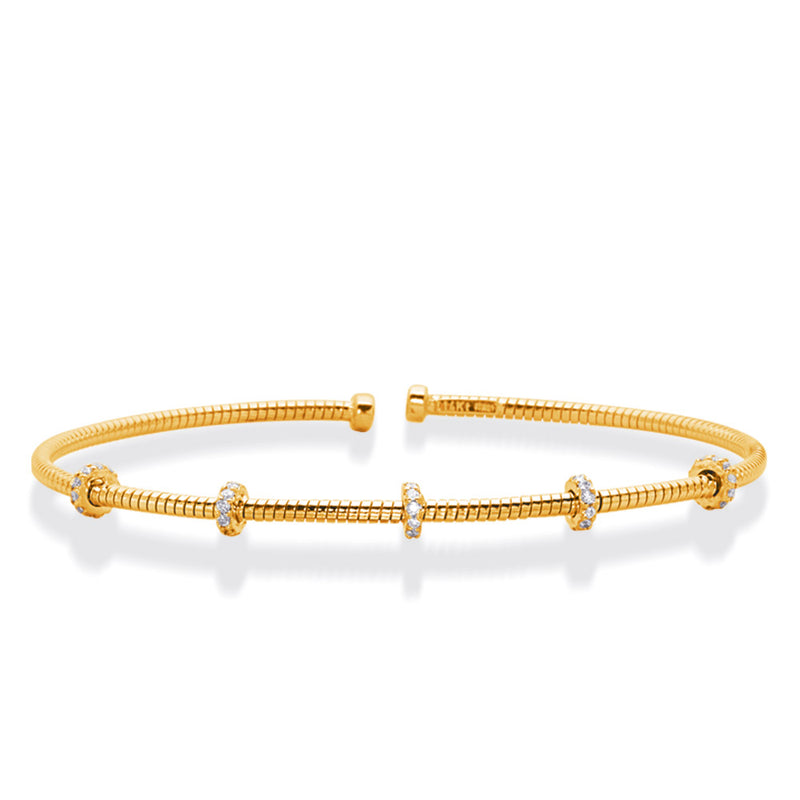 Yellow and White Gold Bangle Italian Mad - B4448YG