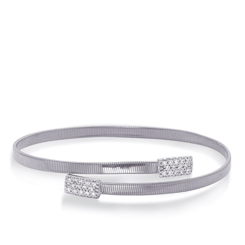 White Gold Bangle Italian Made - B4449WG