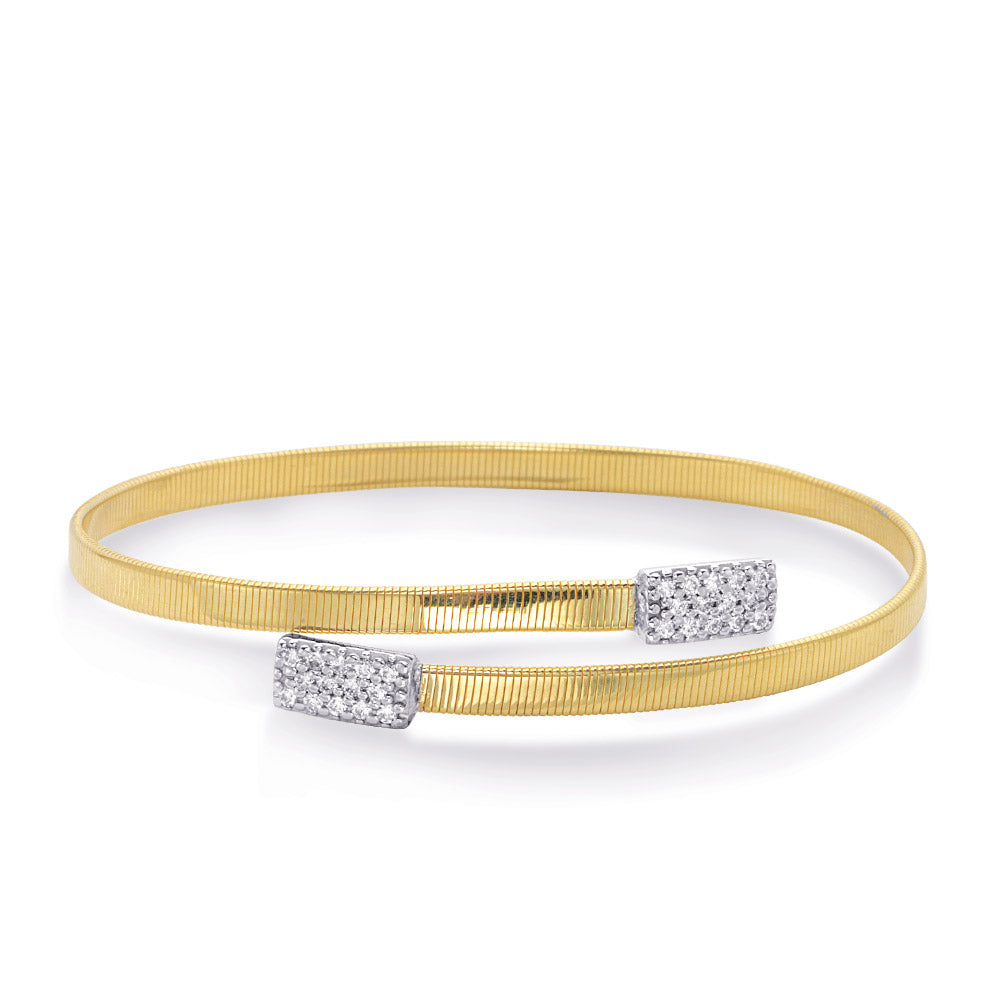 White Gold Bangle Italian Made - B4449YW