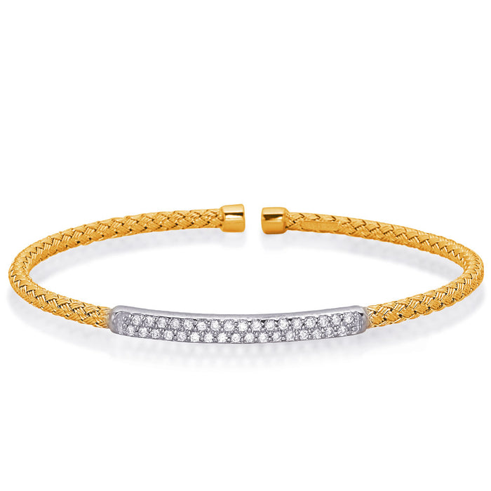 Yellow and White Gold Bangle Italian Mad - B4450YG