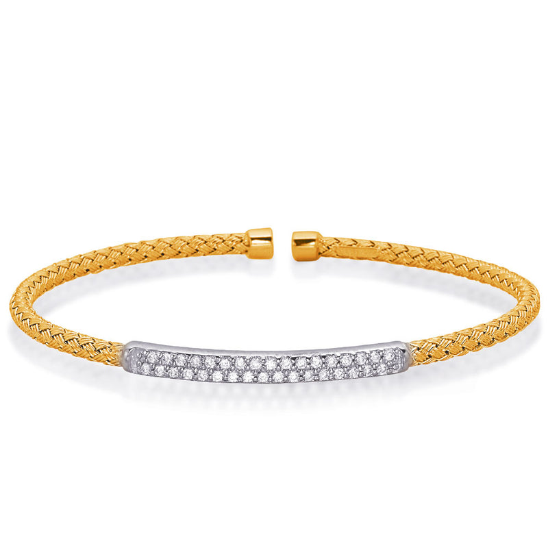 Yellow and White Gold Bangle Italian Mad - B4450YG