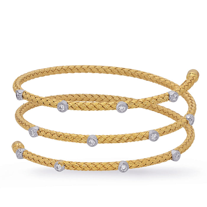 Yellow and White Gold Bangle Italian Mad - B4452YG