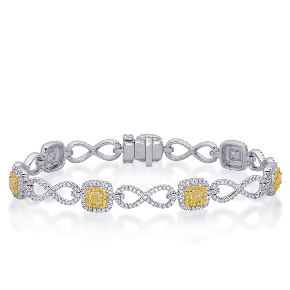 Yellow & White Gold Yellow Diamond Brac - B4453YDYW