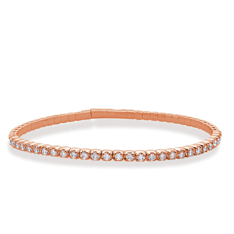 Rose Gold Flexible Bangle Bracelet - B4454-1.7MRG