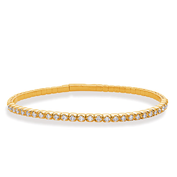 Yellow Gold Flexible Bangle Bracelet - B4454-1.7MYG
