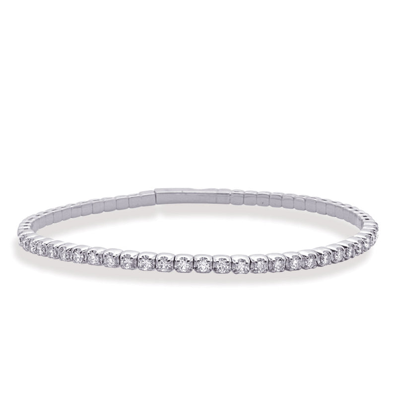 White Gold Flexible Bangle Bracelet - B4454-2.0MWG