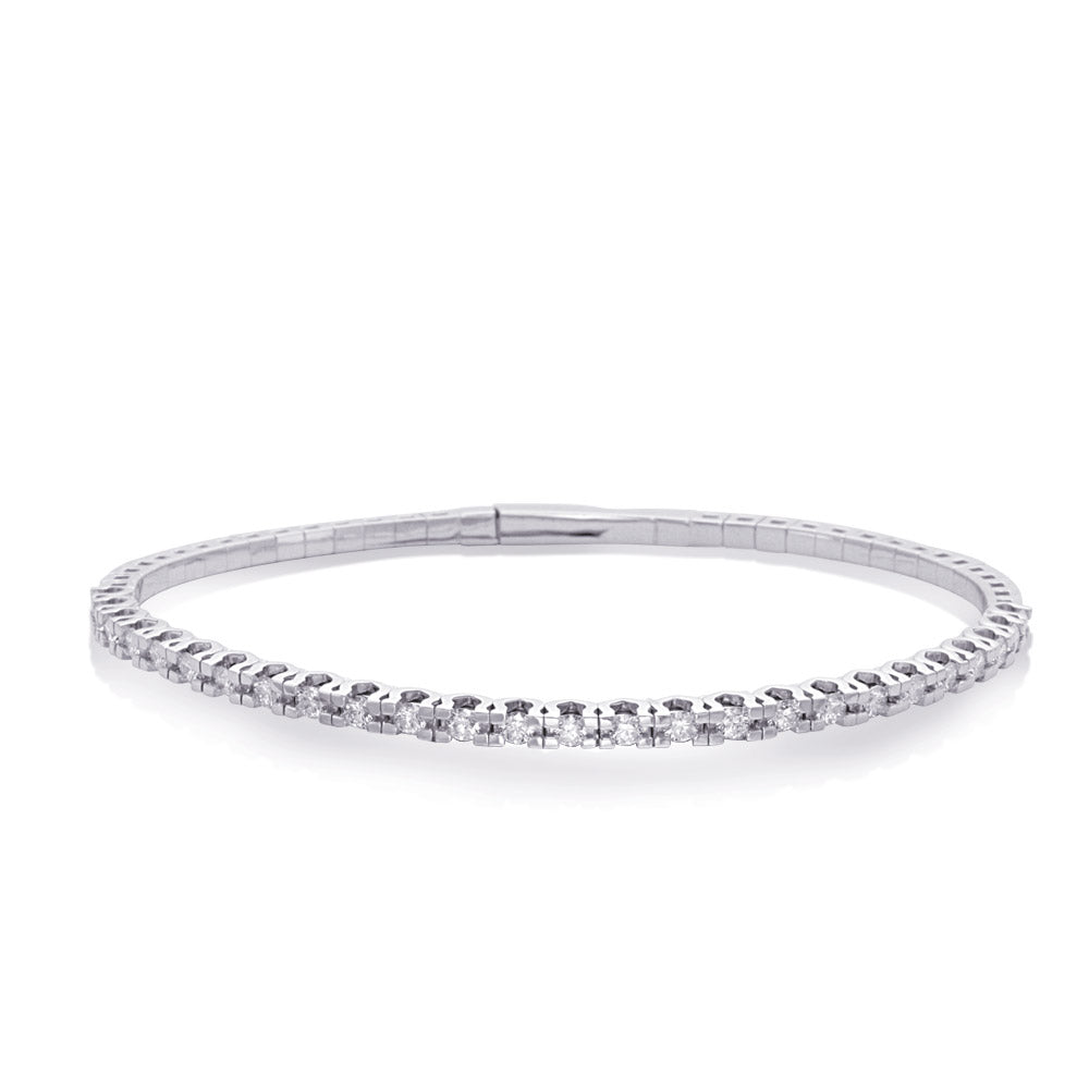 White Gold Flexible Bangle Bracelet - B4455-2.0MWG