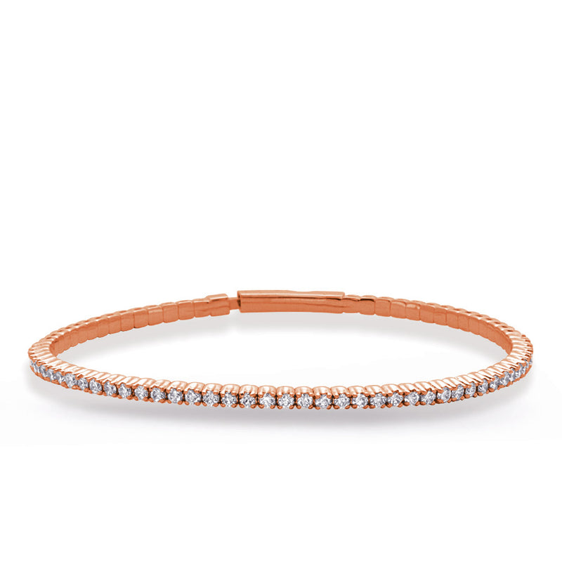 Rose Gold Flexible Bangle Bracelet - B4456-1.7MRG