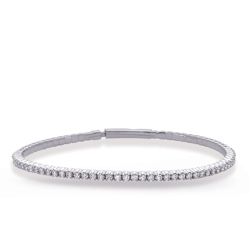 White Gold Flexible Bangle Bracelet - B4456-1.7MWG