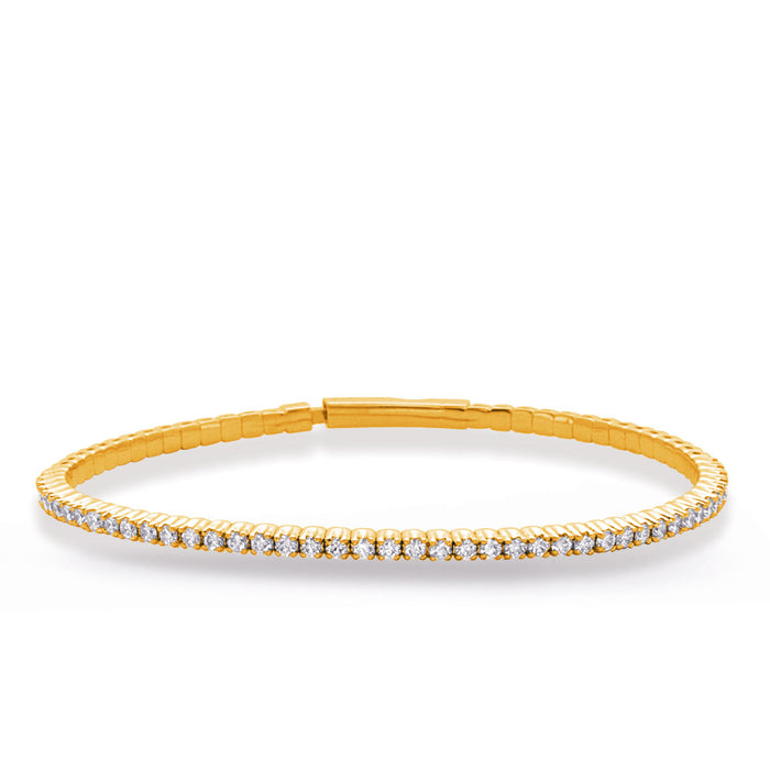 Yellow Gold Flexible Bangle Bracelet - B4456-1.7MYG