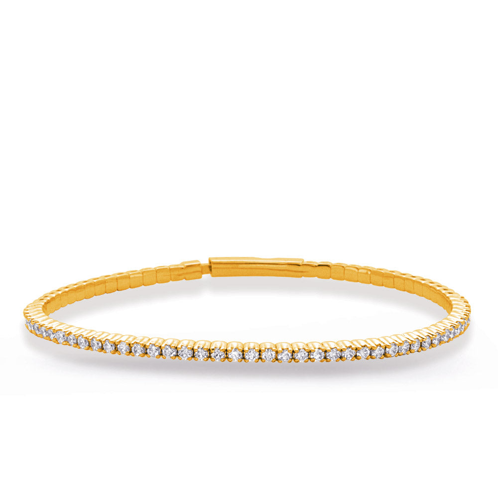 Yellow Gold Flexible Bangle Bracelet - B4456-1.7MYG