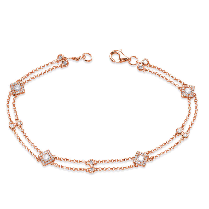 Rose Gold Diamond By The Yard Bracelet - B4457RG