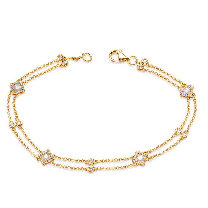 Yellow Gold Diamond By The Yard Bracelet - B4457YG