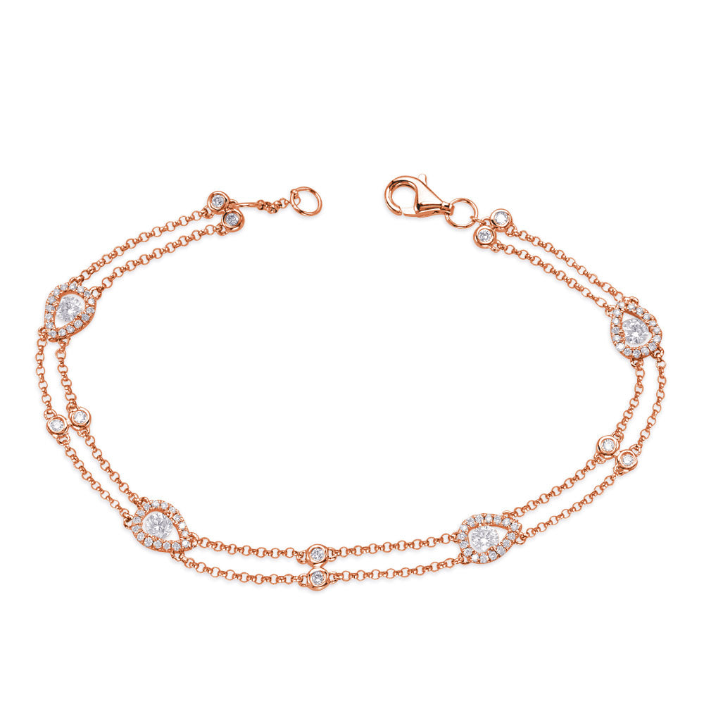 Rose Gold Diamond By The Yard Bracelet - B4458RG