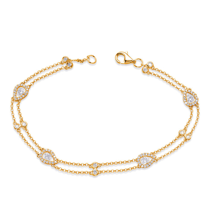 Yellow Gold Diamond By The Yard Bracelet - B4458YG