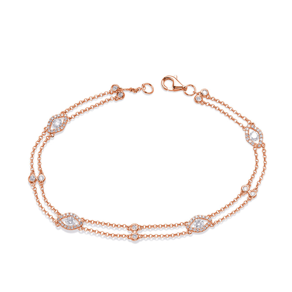 Rose Gold Diamond By The Yard Bracelet - B4459RG