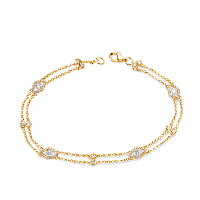 Yellow Gold Diamond By The Yard Bracele - B4459YG