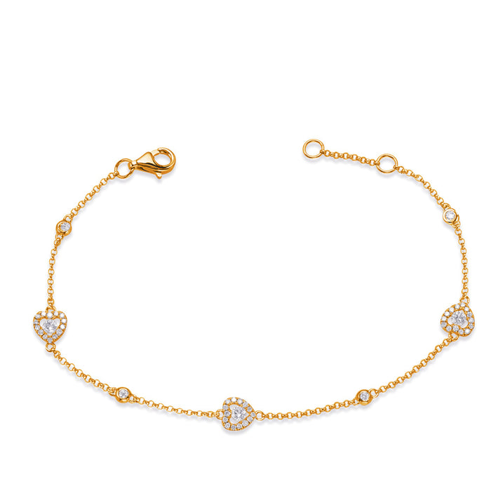 Yellow Gold Diamond By The Yard Bracelet - B4460YG