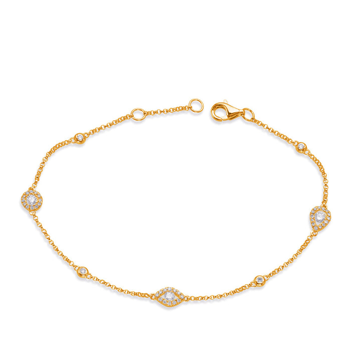 Yellow Gold Diamond By The Yard Bracelet - B4461YG