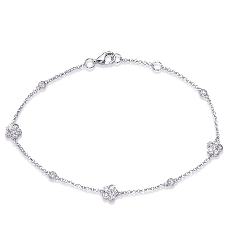 White Gold Diamond By The Yard Bracelet - B4462WG